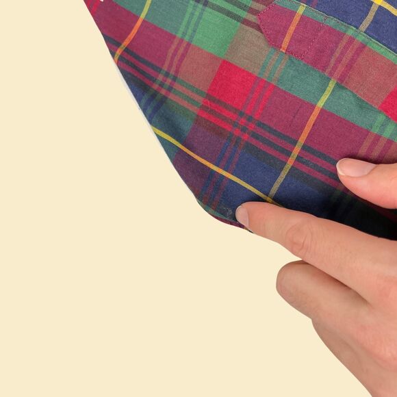 90s XXL plaid shirt by McGregor Classics, vintage 1990s burgundy/green/blue top - Picture 8 of 10